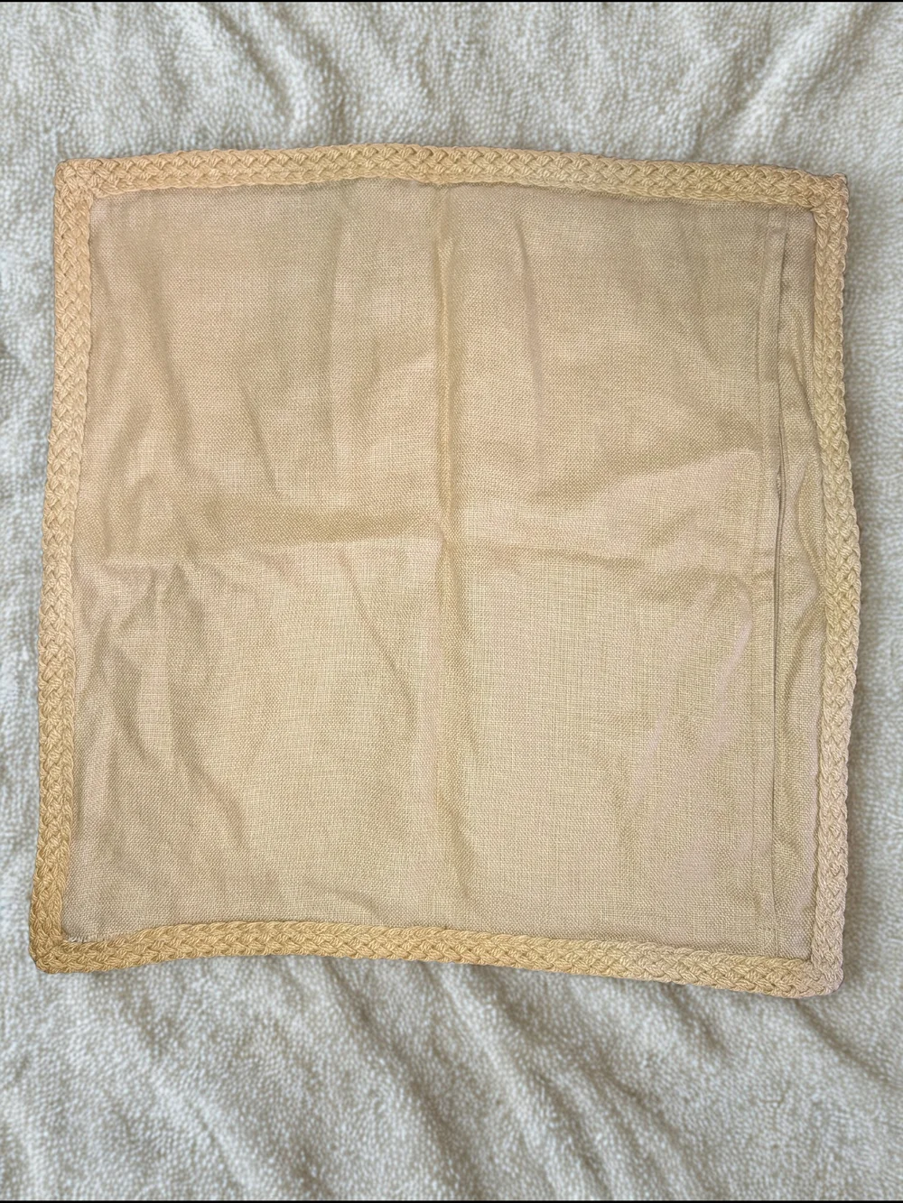 Pottery Barn Tan Braided-Edge Woven Accent Pillow Cover